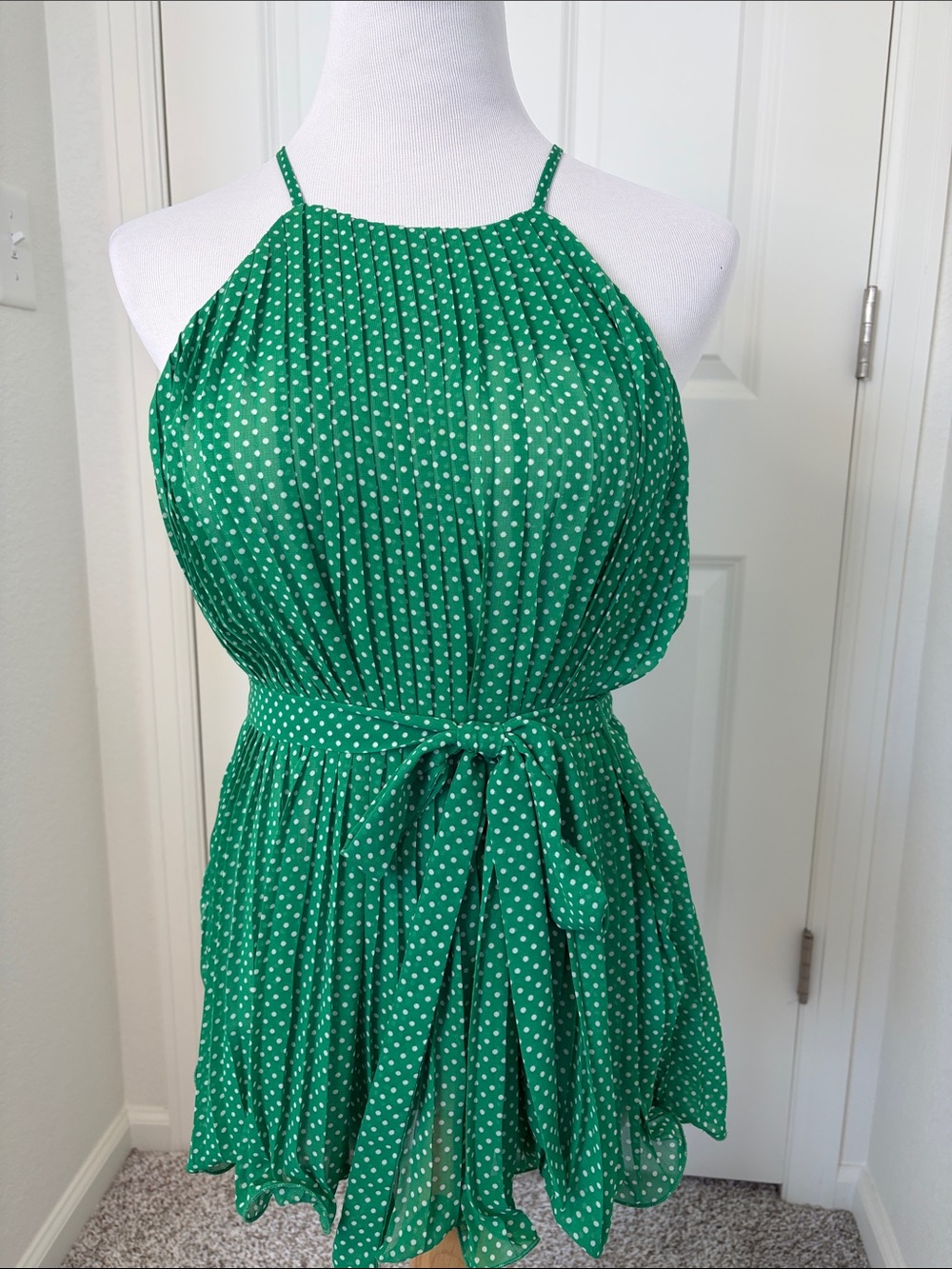 Endless Rose Green Polka Dot Top